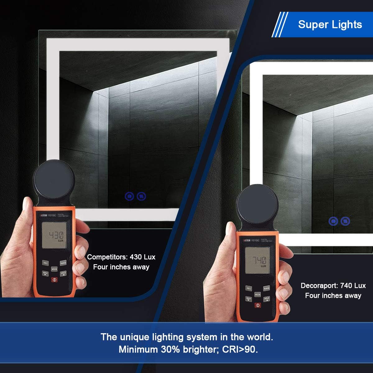 60 x 36 Inch Illuminated LED Bathroom Mirror with Smart Button, Anti Fog, Dimmable, Bluetooth Speakers U21762