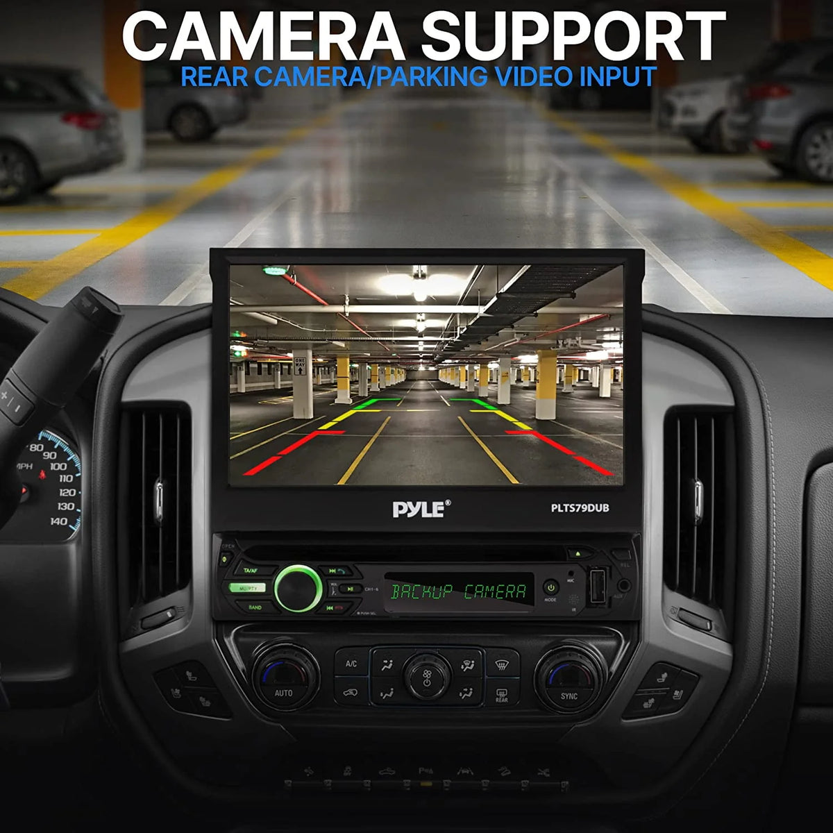 Car Stereo Video Receiver with Fold-Out Touchscreen Display Q7217