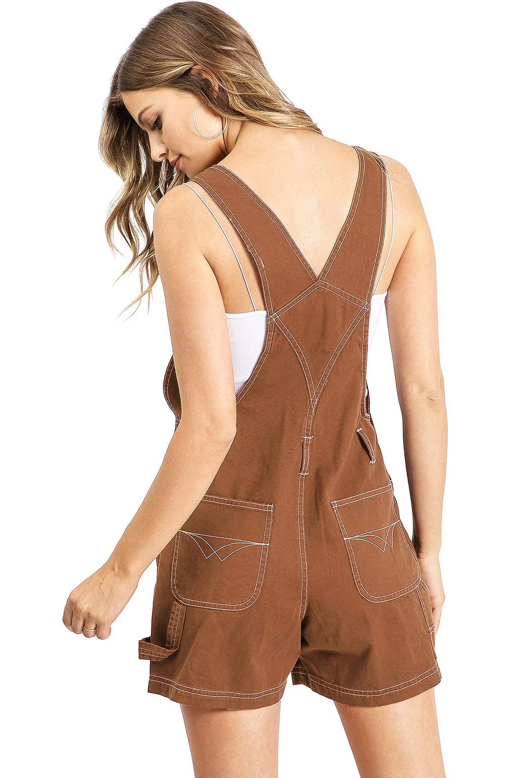 Rust Twill Short Overalls B313103