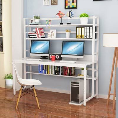 White Student Desk with Bookcase G966