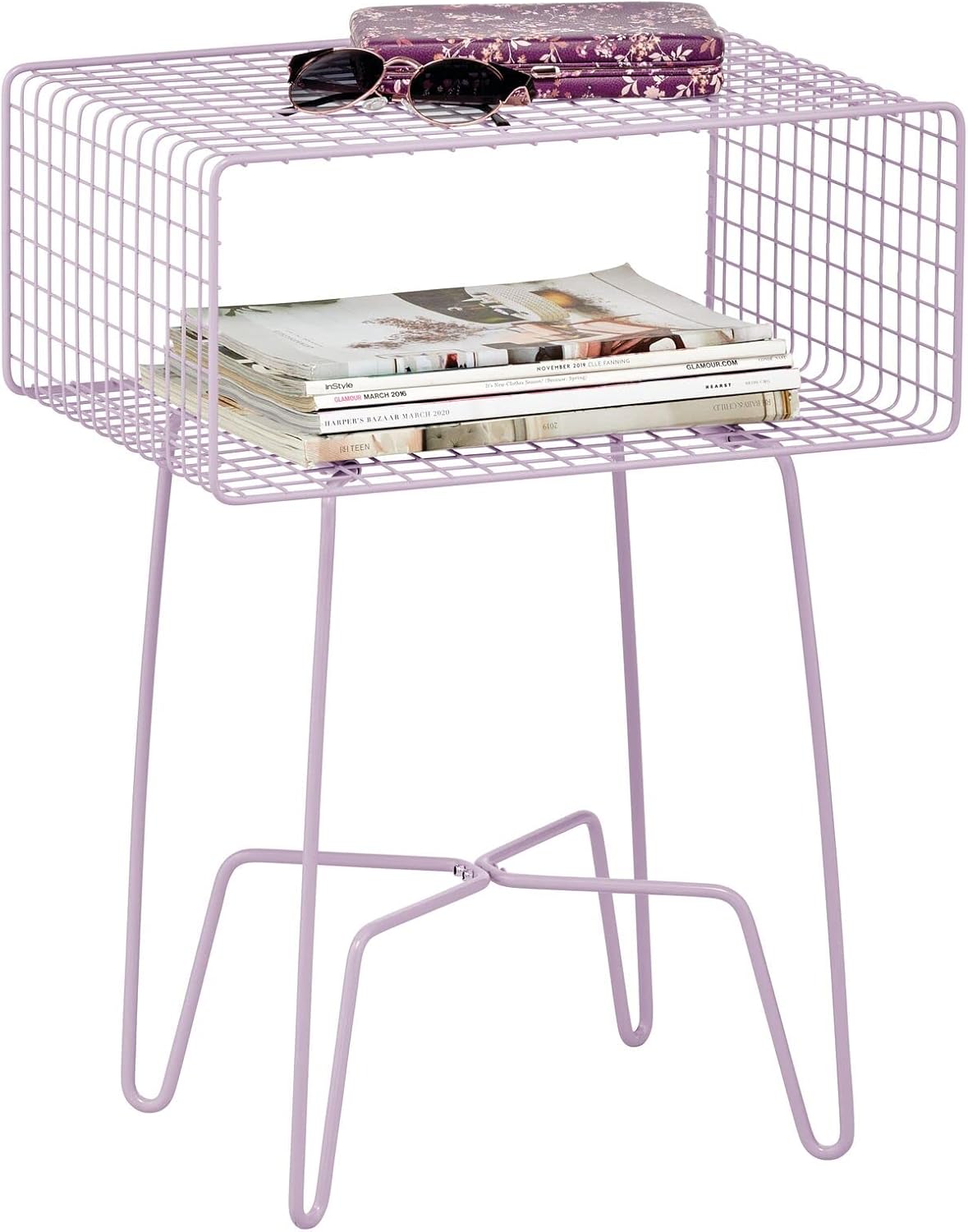 Industrial Side Table with Storage Shelf I11710