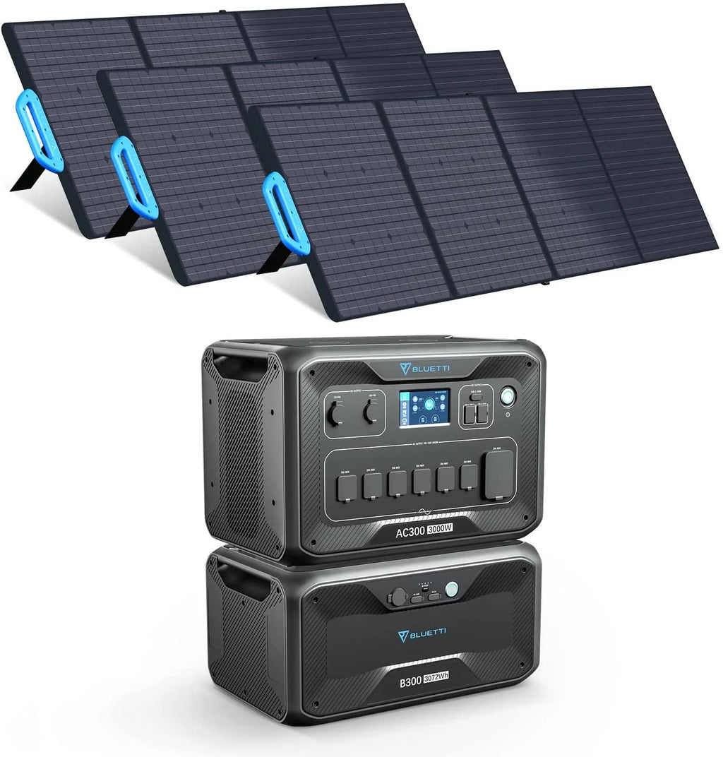 3072Wh Expansion Battery Power Station with 3 200W Solar Panels Z2753
