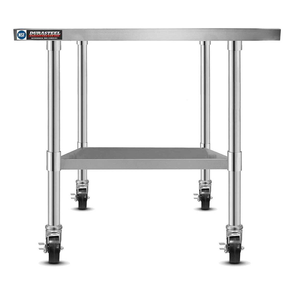 Stainless Steel 30 x 18 Inch Metal Table Cart with Caster Wheel V8559
