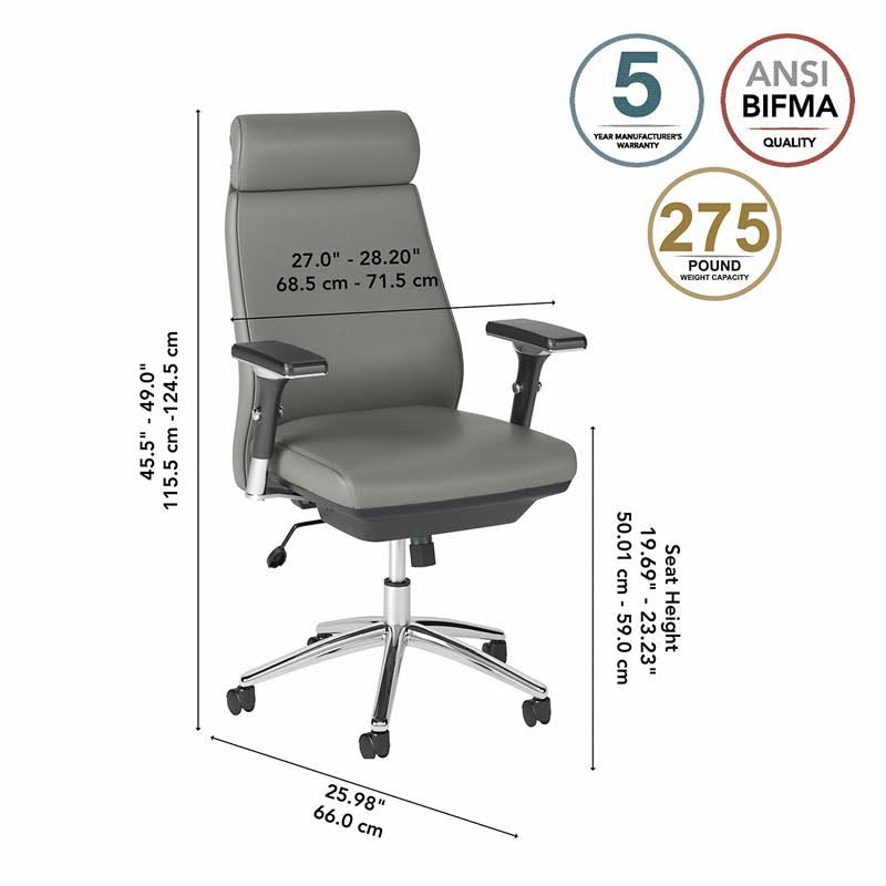 Light Gray Leather Executive Chair W82635